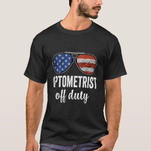 Optometrist Off Duty American Flag Sonnenbrille T-Shirt