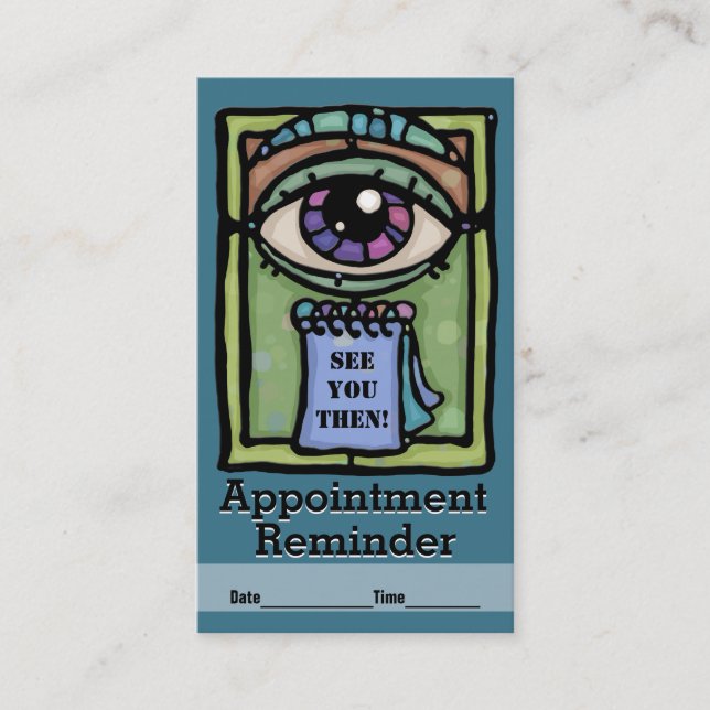 Optometrist.Ophthalmologists.Eye Prüfung. Terminkarte (Vorderseite)