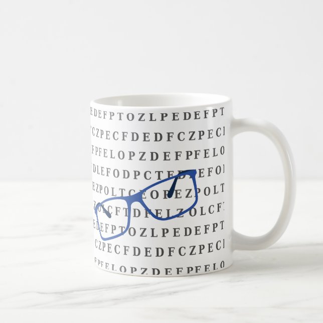Optometrist Optician Eye Test Chart and Specs  Kaffeetasse (Rechts)
