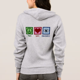 Optometristen Peace Liebe Optometrie Blauer Augena Hoodie