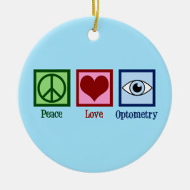 Optometristen Peace Liebe Optometrie Blauer Augena Keramik Ornament
