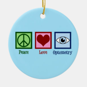 Optometristen Peace Liebe Optometrie Blauer Augena Keramik Ornament
