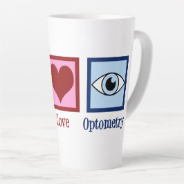 Optometristen Peace Liebe Optometrie Blauer Augena Milchtasse