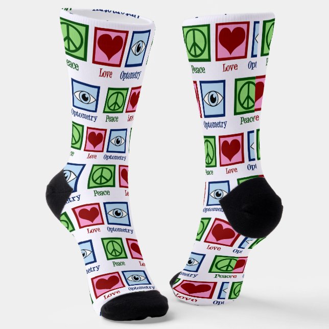 Optometristische Liebe Optometrie Augenarztkarte Socken (Gewinkelt)
