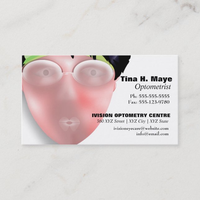 Optometristische Optometrie Eyecare Visitenkarte (Vorderseite)