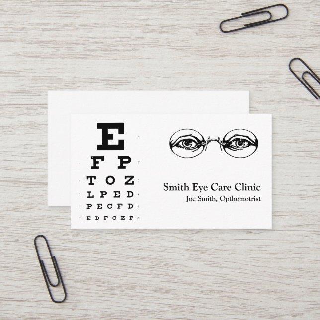 Optometristische Visitenkarte (Vorderseite/Rückseite Beispiel)