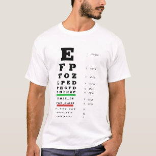 Optometrististin-lustiger Augentest Snellen Chart T-Shirt