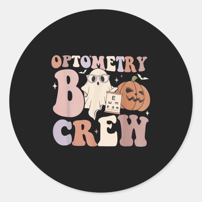 Optometry Crew Optometry Boo Crew Halloween Optici Runder Aufkleber (Vorderseite)