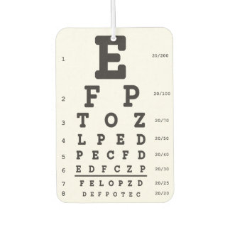 Optometry Eye Chart Air Freshener Autolufterfrischer