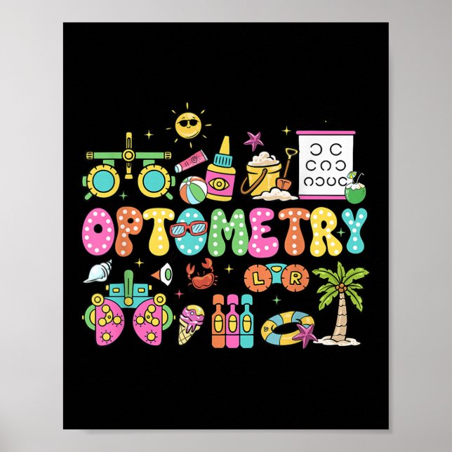 Optometry Summer Vibes Ophthalmology Tech Eye Doct Poster (Vorne)
