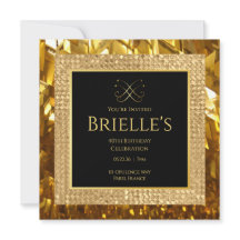 Opulence Minivites Gold Geburtstagseinladung