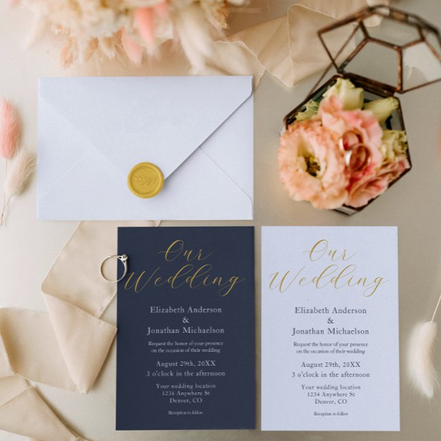 Opulent Blue Wedding Einladung (Von Creator hochgeladen)