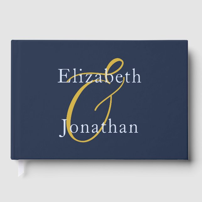 Opulent Blue Wedding Gästebuch (Vorderseite)