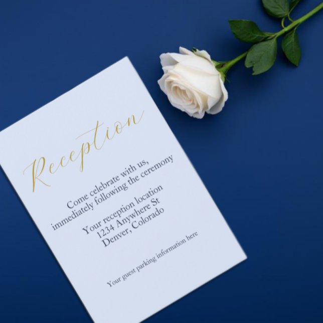Opulent Blue Wedding Reception Begleitkarte (Von Creator hochgeladen)