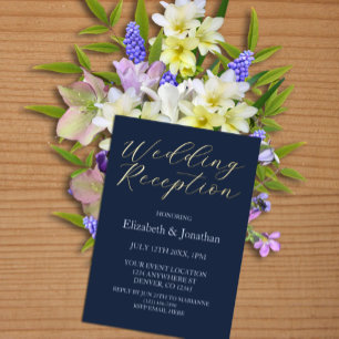 Opulent Blue Wedding Reception Folieneinladung