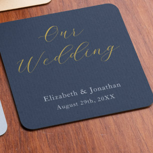 Opulent Blue Wedding Rechteckiger Pappuntersetzer