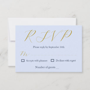 Opulent Blue Wedding RSVP Karte