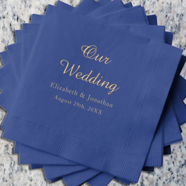 Opulent Blue Wedding Servietten Mit Folie (Von Creator hochgeladen)