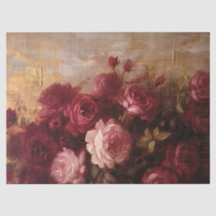 Opulent burgundy and errush English Rose gold Seidenpapier