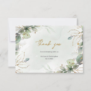 Opulent Eukalyptus grün und Gold Vielen Dank Dankeskarte