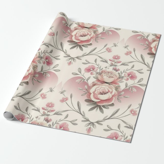 Opulent Floral Elegante Geschenkpapier (Ungerollt)