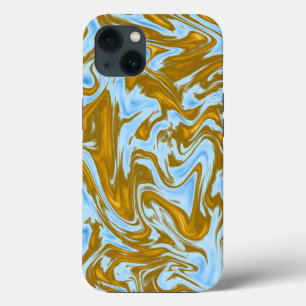 "Opulent Fusion: Der Aquamarine und goldene Marmor Case-Mate iPhone Hülle