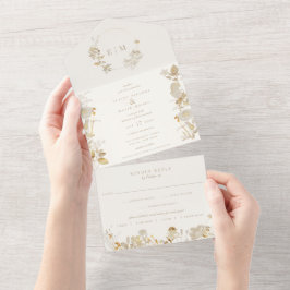 Opulent Gilded Garden Wedding All In One Einladung