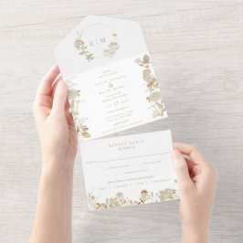Opulent Gilded Garden Wedding All In One Einladung