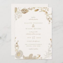 Opulent Gilded Garden Wedding Einladung