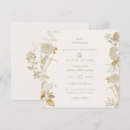 Opulent Gilded Garden Wedding Einladung
