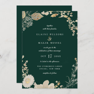 Opulent Gilded Garden Wedding Einladung