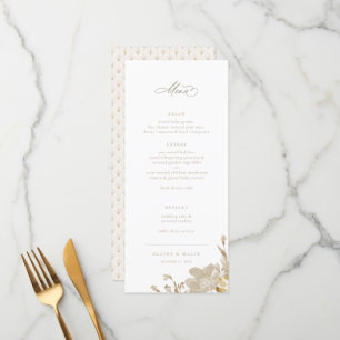 Opulent Gilded Garden Wedding Menu Menükarte