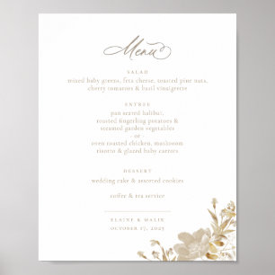 Opulent Gilded Garden Wedding Menu Poster