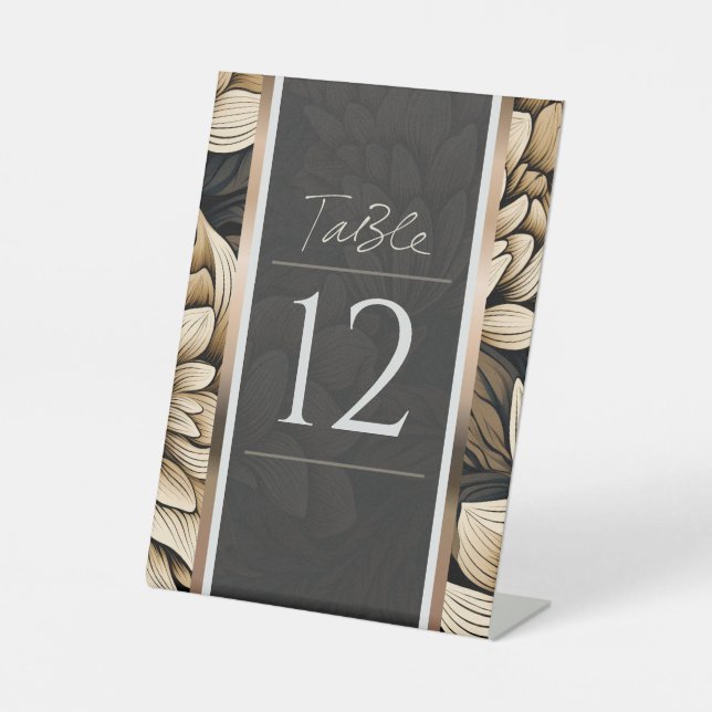 Opulent Gold & Champagne Bloom Sockelschild (Vorderseite)