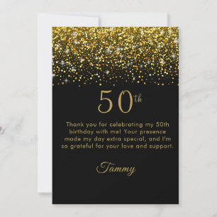 Opulent Gold Confetti 50. Geburtstag Dankeschön Ka Dankeskarte