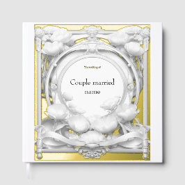 Opulent Gold Floral Motif, Hochzeit Gästebuch