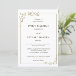 Opulent Gold Leaf Hochzeit Einladung