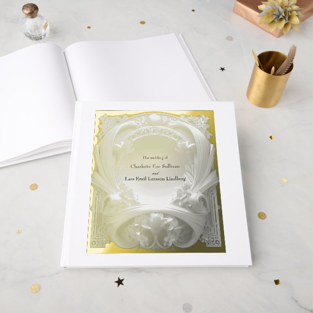 Opulent Gold Motif Atelier Gästebuch (Vorderseite Offen)