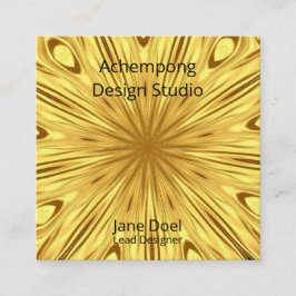 Opulent Gold Start Burst Swirl – Achempong Designe Quadratische Visitenkarte