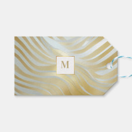 Opulent Gold und Weiß Multi Gemustert Geschenkanhänger