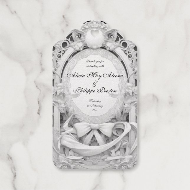 Opulent Motif Atelier Wedding Einladung, Geschenkanhänger (Rückseite)