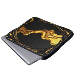 Opulent Swirl Liquid Gold Black Monochro Christian Laptopschutzhülle