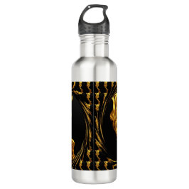 Opulent Swirl Liquid Gold Black Monochrome Achempo Edelstahlflasche