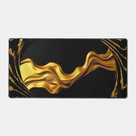 Opulent Swirl Liquid Gold Black Monochrome Achempo Schreibtischunterlage