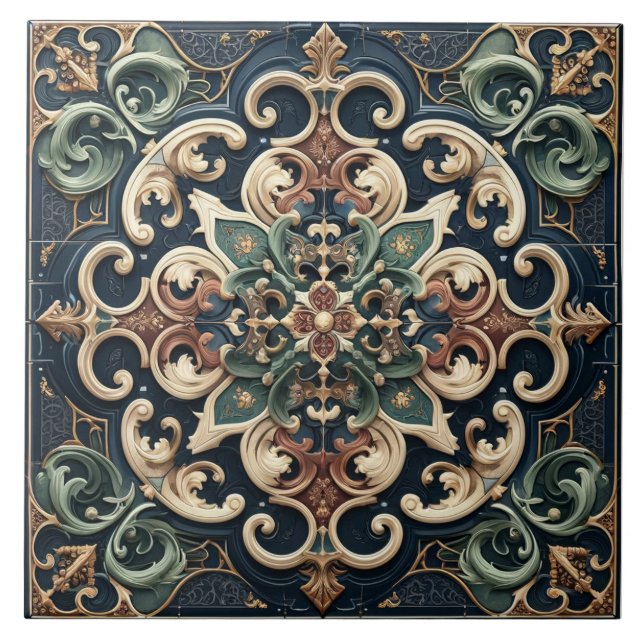 Opulent Traditional Maximalism Tile Fliese (Vorderseite)