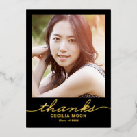 Opulent Type Foil Abschluss Foto Danke Karte