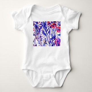 Opulent Watercolor Florals: Garten Hintergrund. Baby Strampler