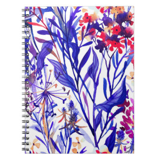 Opulent Watercolor Florals: Garten Hintergrund. Notizblock