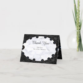 Opulent White & Black Marble Spheres Dankeskarte
