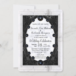 Opulent White & Black Marble Spheres Einladung